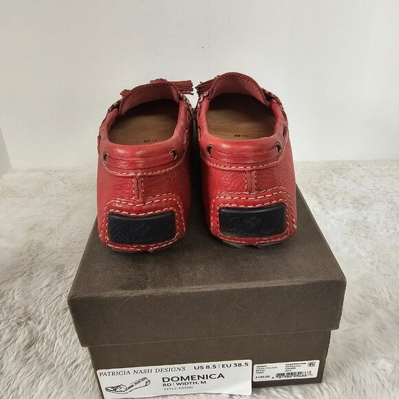 Patricia Nash Domenica Red Leather Tasseled Driving Loafer Boho Preppy 8.5 - Picture 5 of 12